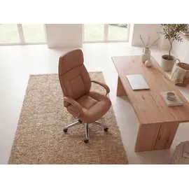 FineBuy Chefsessel Echtleder Beige