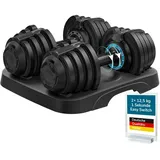 Skandika Hantelset Paino 2× Hantel verstellbar 11 Stufen 1,5 bis 12,5 kg Neu
