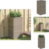 Vidaxl - Pflanzkübel Grau 40x40x80 cm Poly Rattan - Blumentopf - Pflanzgefäß - Gartenmöbel - Balkonpflanzen - Terrasse