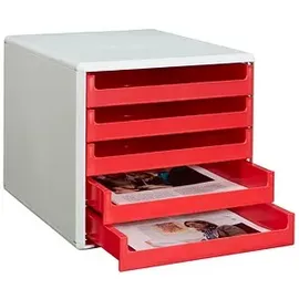 M&M Schubladenbox 28,5 x 35,7 cm 5-tlg. rot
