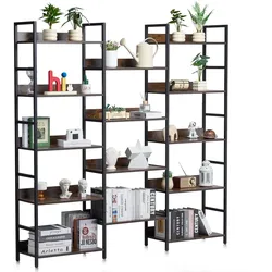VEVOR Rustikales Bücherregal Standregal Lagerregal Metall 6 Ebenen 176x30x176cm