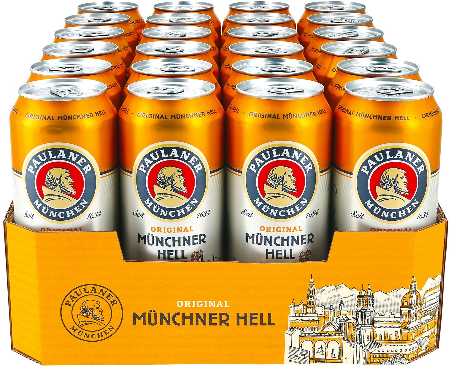 Paulaner Münchner Hell 4,9 % vol 0,5 Liter Dose, 24er Pack