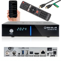 GigaBlue UHD Trio 4K PRO Kabel Sat-Receiver DVB-S2X/C/T2 Tuner | mit 512 GB Festplatte PVR Aufnahmefunktion | WLAN 1200Mbit/s | HDMI, USB, LAN, Bluetooth | 12V Netzteil inkl. Babotech® HDMI-Kabel