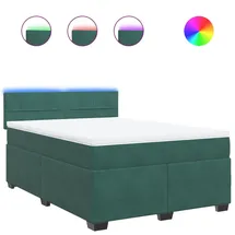 vidaXL Boxspringbett 140 x 200 cm Dunkelgrün