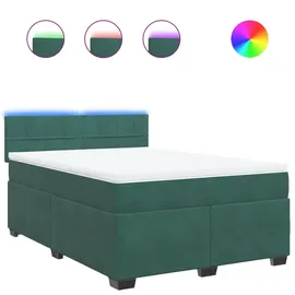 vidaXL Boxspringbett 140 x 200 cm Dunkelgrün