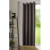 heimtexland ® Thermo- Verdunkelungsgardine Ösenschal Vorhang Verdunkelnd Isolierend Blickdicht Verdunklungsvorhang HxB 245x135 Grau Braun Typ139