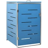 Hommdiy Mülltonnenbox für 1 Tonne Mülltonnenboxn Mülltonne Mülltonnenverkleidung Gartenbox Müllcontainer 69x77.5x112.5 cm Blau