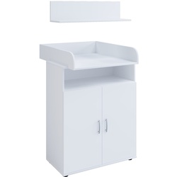 nonjoo. Babyzimmer Lunis Kommode mit Wickelaufsatz und Wandboard