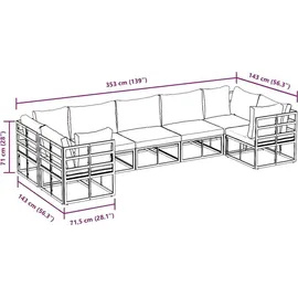 vidaXL Garten-Lounge-Set 7-tlg. schwarz Aluminium