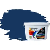 RyFo Colors Fassadenfarbe Silikonharz Fassadenfarbe Marineblau 10l, 1 L ca. 6 m2, Wasserabweisend, diffusionsfähig, schützt vor Schmutz, Algen, Pilzen blau