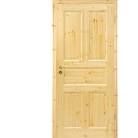 Kilsgaard Zimmertür mit Zarge Set Typ 02/05 Holz Kiefer unbehandelt, DIN Rechts, 180-200 mm,860x2110 mm