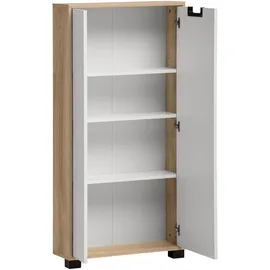Schildmeyer Emmik Midischrank 59,8 x 124 x 19,5 cm Weiß/Eiche