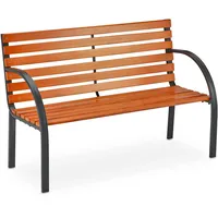 Relaxdays Gartenbank, 2 Sitzer, Holzstreben, rustikal, Balkon & Terrasse,