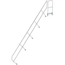 MUNK zweiter Handlauf Aluminium-Treppe mit Plattform 45° 16 Stufen