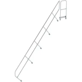 MUNK zweiter Handlauf Aluminium-Treppe mit Plattform 45° 16 Stufen