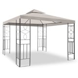 habeig Pavillon WASSERDICHTER Pavillion Romantika 3x3m Metall inkl. Dach wasserfest, (inkl. Dach und Gestell), 100% wasserdicht beige