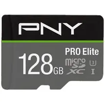 PNY microSDXC Pro Elite 128 GB Class 10 UHS-I A1 V30 + SD-Adapter