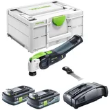 Festool VECTURO OSC 18 E-Basic Akku Oszillierer 18 V Starlock Max Brushless + 2x Akku 4,0 Ah + Schnellladegerät + Systainer