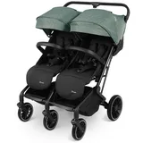BabyGO Zwillingsbuggy »Zwillingskinderwagen GOTwice«, mit drei schwenkbaren Vorderrädern, grün