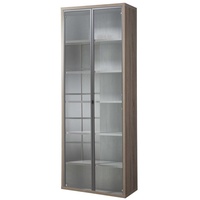 Composad Aktenschrank »DISEGNO, Bücherregal mit 2 Glastüren,«, verstellbare Böden, Höhe 217 cm, 100% recyceltes Holz, Made in Italy, braun