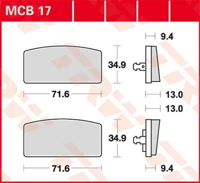 TRW Lucas MCB17 Bremsbelag