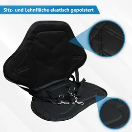 24move 24MOVE® SUP Kajak Sitz für Paddle Boards und Kajaks, gepolstert und ergonomisch, mit Tasche, Surfboard, Stand Up Sitz