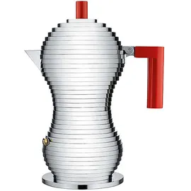 Alessi Pulcina Induktion 3 Tassen silber/rot