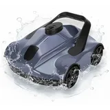 Poolroboter - Kabelloser Poolsauger - 130 Min Laufzeit - 5200 mAh Akku - Selbstparkend - Leicht & tragbar - Für Becken bis 80 m2 - Grau