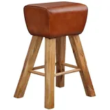 FineBuy Barhocker Turnbock Leder 43 x 75 x 43 cm Braun mit Hocker