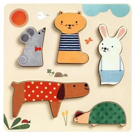 Djeco Holzpuzzle Relief Woodypets