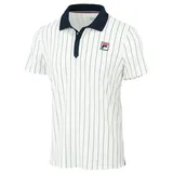 Fila Tennis-Polo Stripes Björn Retro-Look (100% Polyester) weiss/navyblau Herren