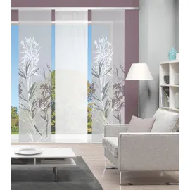 VISION S "3ER SET SEMORA | halb-transparenter Stoff in Bambus-Optik | 3X 260x60, Schiebevorhang 3er Set Digitaldruck