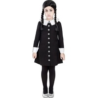 Funidelia | Wednesday Addams Kostüm - The Addams Family für Mädchen Horrorfilm, Horror - Kostüm für Kinder & Verkleidung für Partys, Karneval & Halloween - Größe 3-4 Jahre - Schwarz