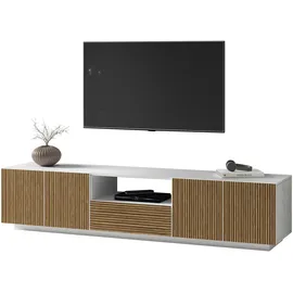 INOSIGN »Vega,Lowboard,TV Board,TV Schrank,220 cm«, mit 4 Türen und 1 Schublade,Fronten mit Rillen-Optik