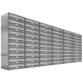 AL Briefkastensysteme 60er Premium Edelstahl inkl. Zeitungsfach