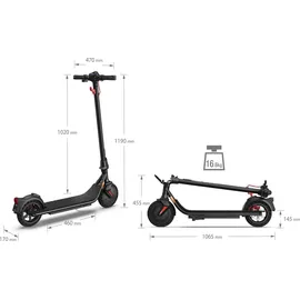 Sharp E-Scooter EM-KS3CDE-B mit Straßenzulassung: (ABE-) - Schwarz