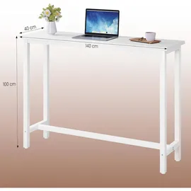 Woltu Bartisch 140 x 100 x 40 cm Weiß