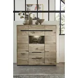 Innostyle Highboard 125 x 128 x 38 cm Viking Eiche Optik / Graphit