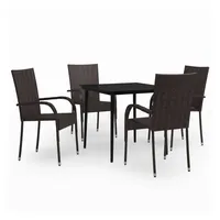 VidaXL Garten-Essgruppe 5-tlg. braun/schwarz 3099402