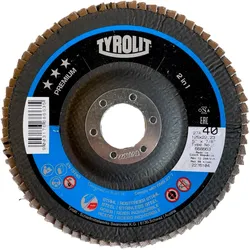 Fächerscheiben TYROLIT Premium 125x22,23 Stahl + Edelstahl, Form: 27A Körnung 40 668663