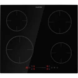 Klarstein Virtuosa EcoAdapt Induktionskochfeld 4 Zonen 7200W Glas schwarz Schwarzes Glas
