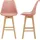[en.casa] Barhocker 2er Set gepolstert Buche-Gestell Rosé