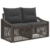 vidaXL Garten-Sofa 2-Sitzanzahl 0 x 0 x 0 cm Grau