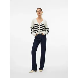 Vero Moda VMLEA LS V-Neck Cuff Cardigan Schwarz/Weiß XS