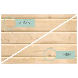 Karibu Garage Stephan 3,38 x 4,89 m beige inkl. Seitenwand