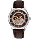 BULOVA 96A120 Klassik Automatik Herrenuhr 42mm 3ATM - Braun/Braun