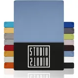 Studio Spannbettlaken Jersey 160 x 200 cm blau