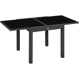 Outsunny Gartentisch 160 x 80 x 75 cm Schwarz