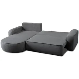 lookway Eckcouch mit Schlaffunktion und Bettkasten Grau