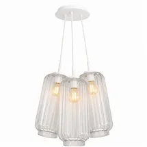 s.luce Velo Cluster 3-flg. 18 cm Rund/Glas Weiß